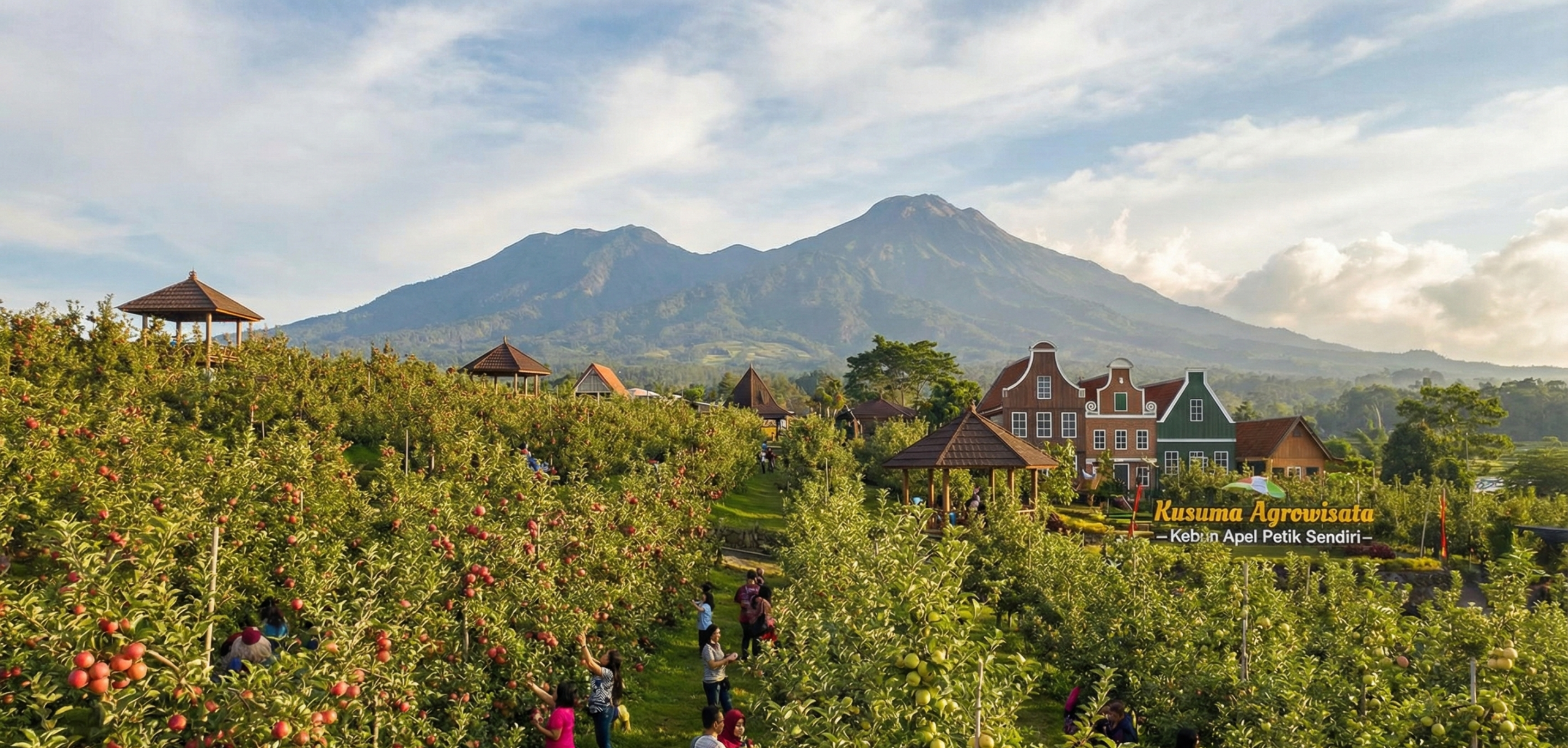 Pemandangan Kebun Apel di Kusuma Agrowisata Resort Batu